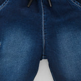 Youmaa-Boys -Summer Looser Shorts -Soft Wash-Side Large Utility Pocket-Draw Strings-CloudTouch Fibre 100% Cotton Denims-Blue