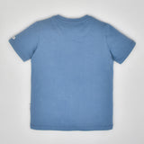 Youmaa set -Blue Half Sleeves T-shirt Chest print,All over print Loose Knee Length  Shorts  .100%Soft Cotton