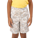 Youmaa-Boys-Shorts-Solid Colour Blocking with Print - Elasticated Contrast -DrawStrings -Regular Length-  in 100% Soft Cotton Knit - All Season Comfortable - Cloud Touch Micro Fibre-Brown