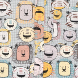 Youmaa 100% Cotton Half Sleeve Smiling Vacation Printed Collared Shirt Grey