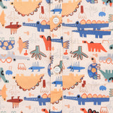 Youmaa 100% Cotton Half Sleeve Dino Adventure Printed Shirt Peach