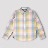 Youmaa 100% Cotton Fall Sleeve Checked Collared Shirt Multi Pink