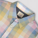 Youmaa 100% Cotton Fall Sleeve Checked Collared Shirt Multi Pink