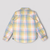 Youmaa 100% Cotton Fall Sleeve Checked Collared Shirt Multi Pink
