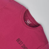 Youmaa 100% Cotton Half Sleeves Round Neck Sports Printed T-Shirt Wine