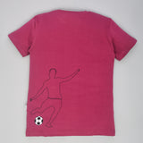 Youmaa 100% Cotton Half Sleeves Round Neck Sports Printed T-Shirt Wine