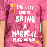 Youmaa 100% Cotton Half Sleeves Round Neck Typographic World Printed T-Shirt Wine