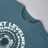 Youmaa 100% Cotton Half Sleeves Round Neck My Typographic World Printed T-Shirt Grey