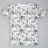 Youmaa 100% Cotton Half Sleeves Round Neck Alphabet Printed T-Shirt White