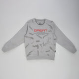 Youmaa 100% Cotton Full Sleeves Round Neck Abstract Printed Sweatshirt Grey