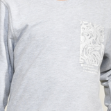 Youmaa 100% Cotton Full Sleeves Round Neck Abstract both side Printed Sweatshirt Grey