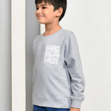Youmaa 100% Cotton Full Sleeves Round Neck Abstract both side Printed Sweatshirt Grey