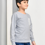 Youmaa 100% Cotton Full Sleeves Round Neck Abstract both side Printed Sweatshirt Grey