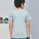 Youmaa 100% Cotton Half Sleeves Surfing Graphics Printed T-Shirt - Green