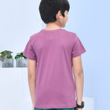 Youmaa 100% Cotton Half Sleeves Skating Graphics Printed T-Shirt - Purple