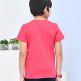 Youmaa 100% Cotton Half Sleeves Break The Rules Typography Printed T-Shirt - Wine