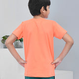 Youmaa 100% Cotton Half Sleeves Yes You Can Typography Printed T-Shirt - Orange