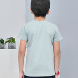 Youmaa 100% Cotton Half Sleeves Typography Printed T-Shirt - Green