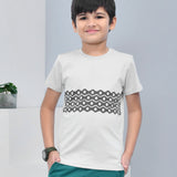 Youmaa 100% Cotton Half Sleeves Abstract Printed T-Shirt - Grey