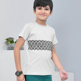 Youmaa 100% Cotton Half Sleeves Abstract Printed T-Shirt - Grey