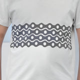 Youmaa 100% Cotton Half Sleeves Abstract Printed T-Shirt - Grey