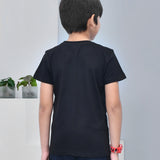 Youmaa 100% Cotton Half Sleeves POP Rockstar Printed T-Shirt - Black