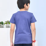 Youmaa 100% Cotton Half Sleeves POP Rockstar Printed T-Shirt - Blue