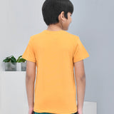 Youmaa 100% Cotton Half Sleeves Abstarct Printed T-Shirt - Yellow