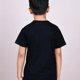 Youmaa 100% Cotton Half Sleeves Abstract Graphics Printed T-Shirt - Black