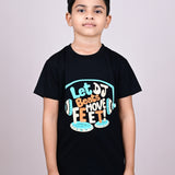 Youmaa 100% Cotton Half Sleeves DJ Beats Musical Graphics Printed T-Shirt - Black