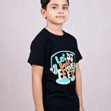 Youmaa 100% Cotton Half Sleeves DJ Beats Musical Graphics Printed T-Shirt - Black