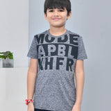 Youmaa 100% Cotton Half Sleeves Typography Printed T-Shirt - Grey