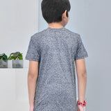 Youmaa 100% Cotton Half Sleeves Typography Printed T-Shirt - Grey