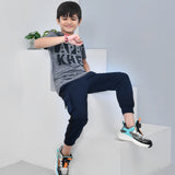 Youmaa 100% Cotton Half Sleeves Typography Printed T-Shirt - Grey