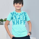 Youmaa 100% Cotton Half Sleeves Typography Printed T-Shirt - Green