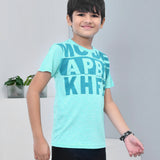Youmaa 100% Cotton Half Sleeves Typography Printed T-Shirt - Green