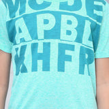 Youmaa 100% Cotton Half Sleeves Typography Printed T-Shirt - Green