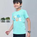 Youmaa 100% Cotton Half Sleeves Typography Printed T-Shirt - Green