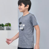 Youmaa 100% Cotton Half Sleeves Lost in Space Printed T-Shirt - Grey
