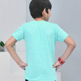 Youmaa 100% Cotton Half Sleeves Cartoon Monster Printed T-Shirt - Green