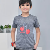 Youmaa 100% Cotton Half Sleeves Bike Equipment Graphics Printed T-Shirt - Grey