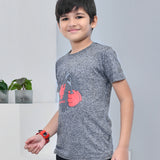 Youmaa 100% Cotton Half Sleeves Bike Equipment Graphics Printed T-Shirt - Grey