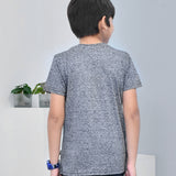 Youmaa 100% Cotton Half Sleeves Cartoon Turtle Graphics Printed T-Shirt - Grey