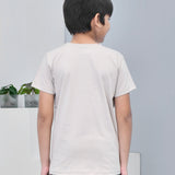 Youmaa 100% Cotton Half Sleeves Guitar Graphics Printed T-Shirt - Beige