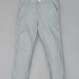 Youmaa Boys -100% Cotton Textured Chinos -Fixed Waist Band - Elasticated -Pockets -RegularLength- Fit- Micro Fibre Cloud Wash Softness-Green