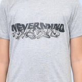 Youmaa 100% Cotton Half Sleeves Typography Printed T-Shirt - Grey