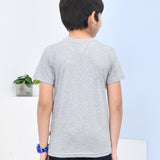 Youmaa 100% Cotton Half Sleeves Typography Printed T-Shirt - Grey