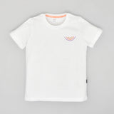 Youmaa-Half Sleeves T-Shirt, with Multi Color Embroidery Soft 100% Cotton Knits -White