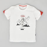 Youmaa-Boys Cool Chest Print Tshirt -Rib Round Neck- Detailing on Half Sleeves  ,CloudTouch Fibre 100% Cotton Knits-Red