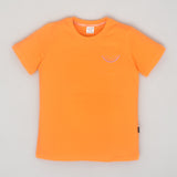 Youmaa-Half Sleeves T-Shirt, with Multi Color Embroidery Soft 100% Cotton Knits -Orange